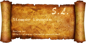 Stemper Levente névjegykártya