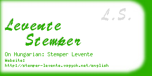 levente stemper business card